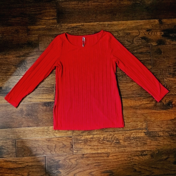 Anthropologie Red Knit Top Large - Picture 1 of 8